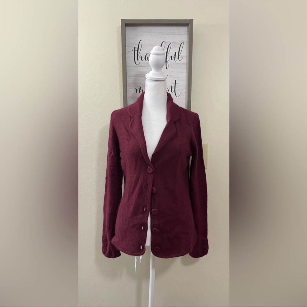 Ann Taylor Angora/Wool/ Cashmere Blend Cardigan Button Up Sweater Sz Medium